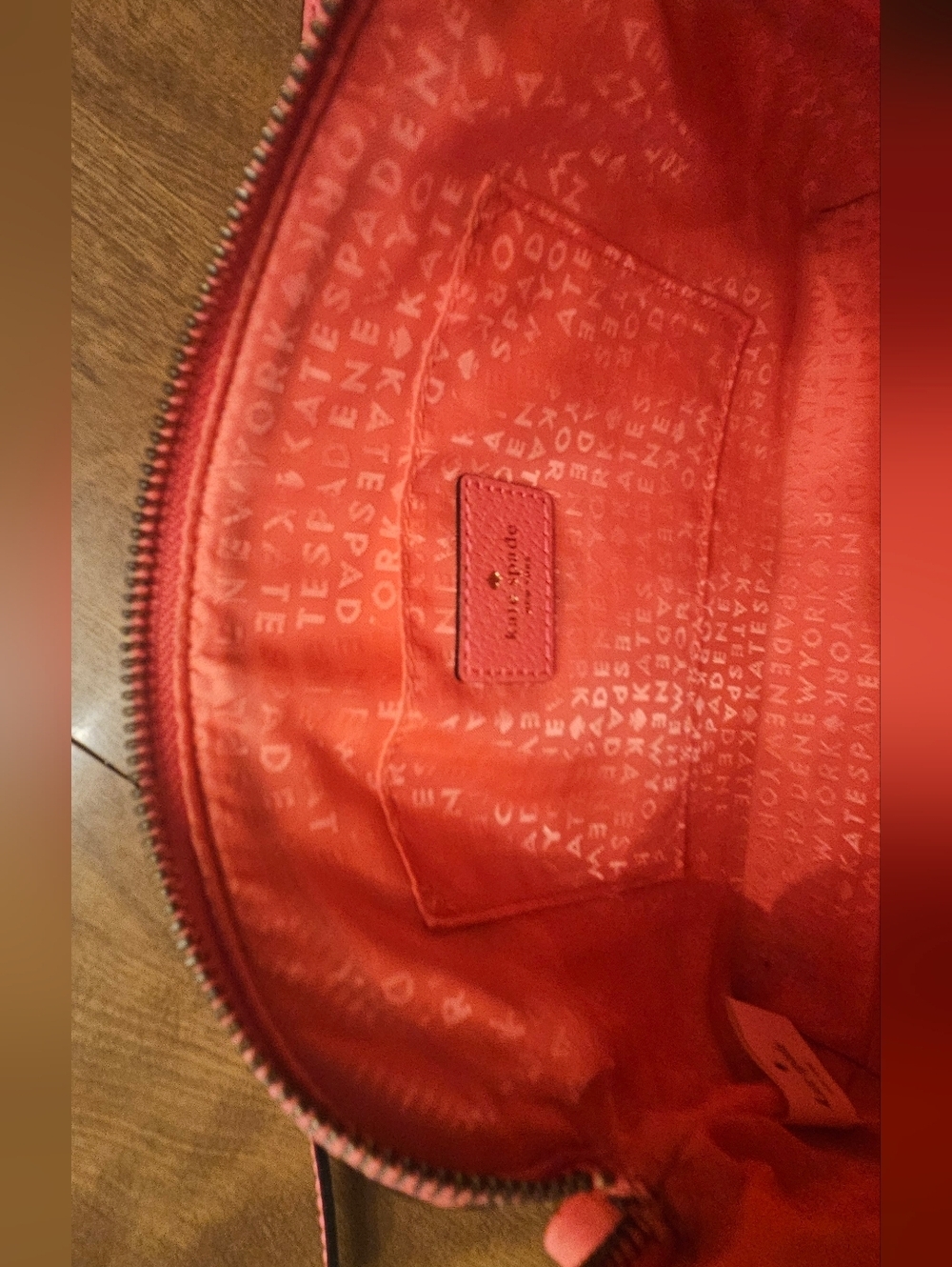 kate spade Coral Pink Pebbled Leather Crossbody Bag - Picture 6 of 6